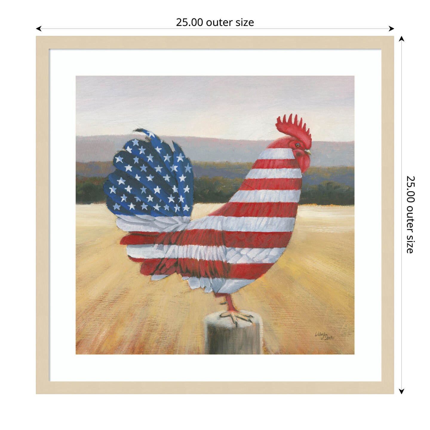 American Rooster by Wellington Studio Wood Framed Wall Art Print