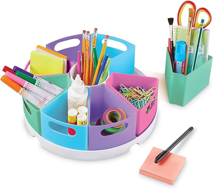 Create-a-Space Storage Center, 10 Piece Set: Desk Organizer for Kids, Art Organizer for Kids, Crayon Organizer, Homeschool Organizers, and Storage