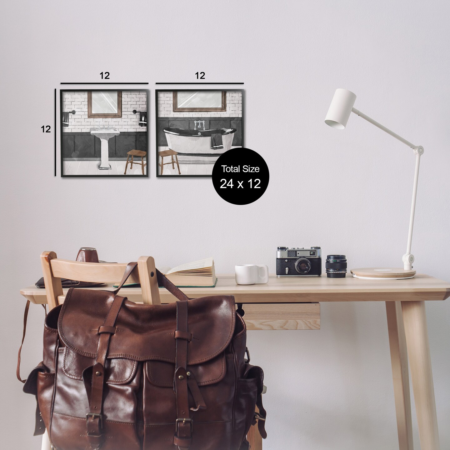 Stupell Industries Modern Country Bathroom Interior Framed Giclee Art