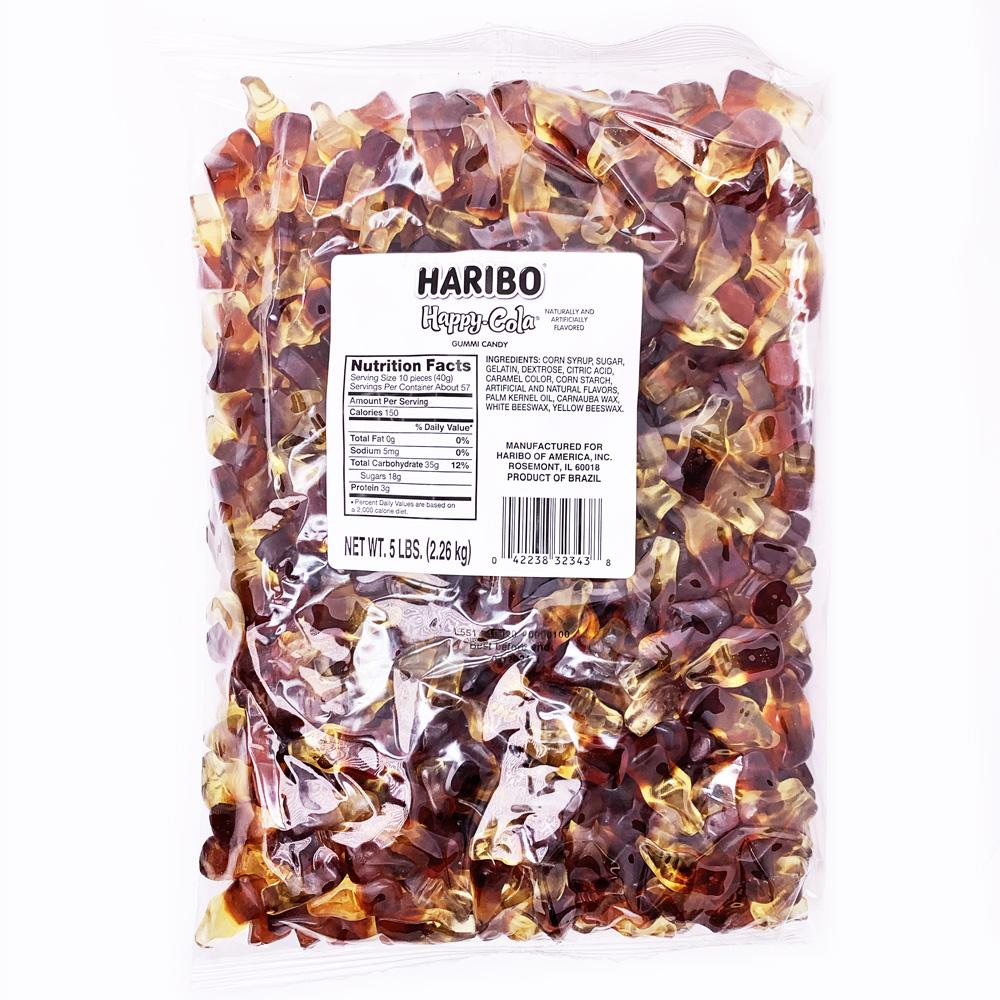 Haribo Happy Cola Gummi Bottle Candy 5lb