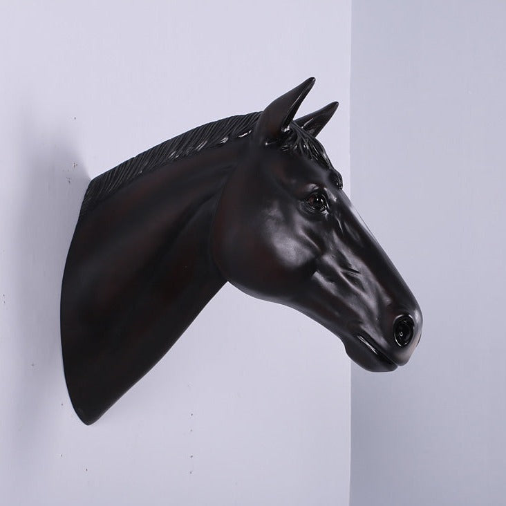 Dark Brown Horse Head Statue