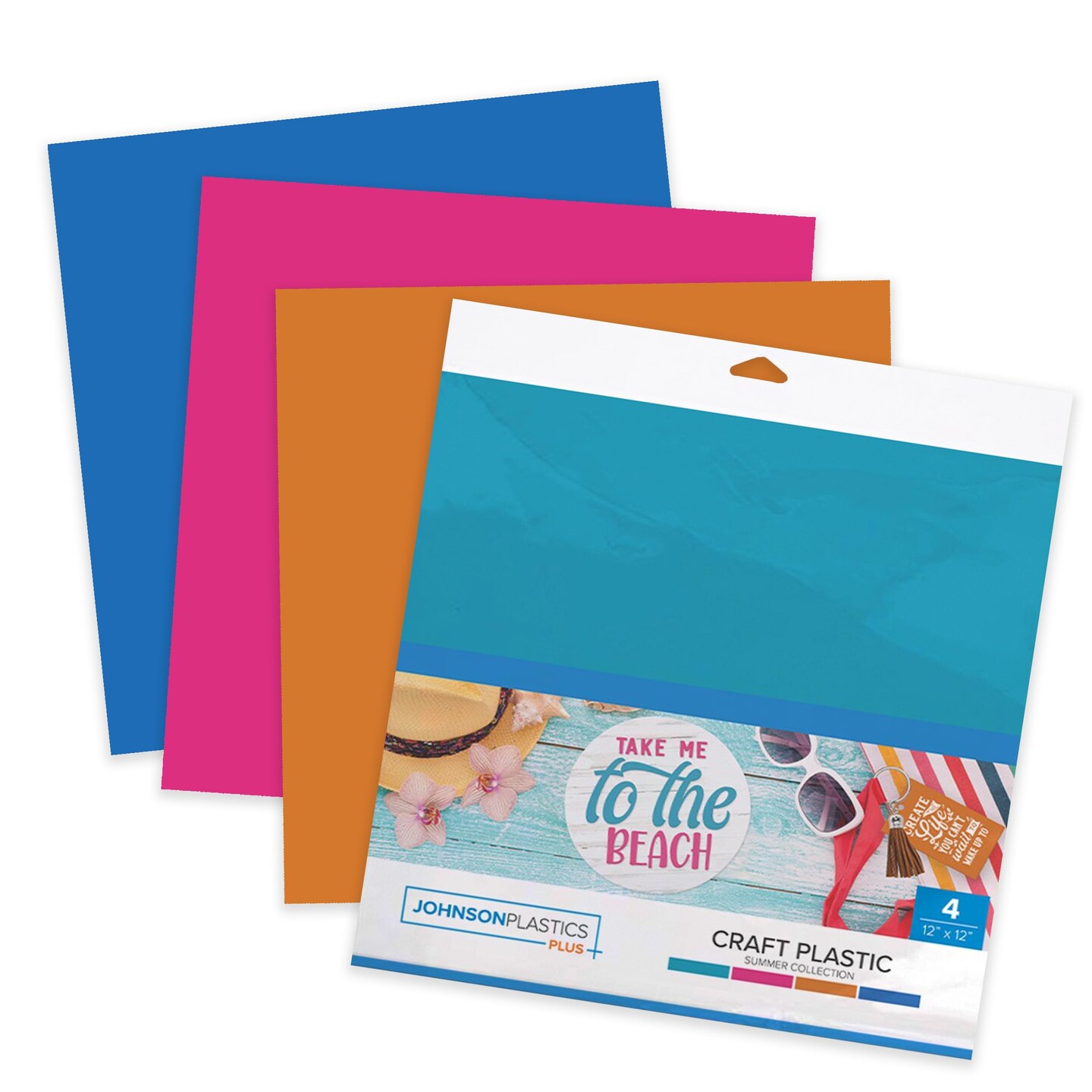 JPPlus Craft Plastic Plastic Craft Sheets for Cricut, Laser Cutter, &#x26; Engraver Use- Summer, 4 Pack