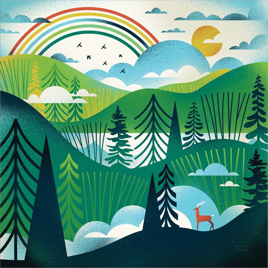Green Hills by Michael Mullan 24&#x22; x 24&#x22; Canvas Wall Art