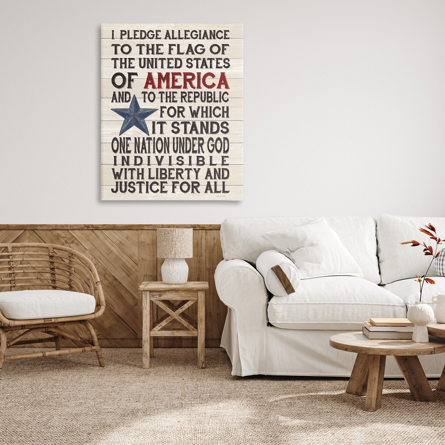 Stupell Industries Pledge of Allegiance Patriotic Canvas Wall Art