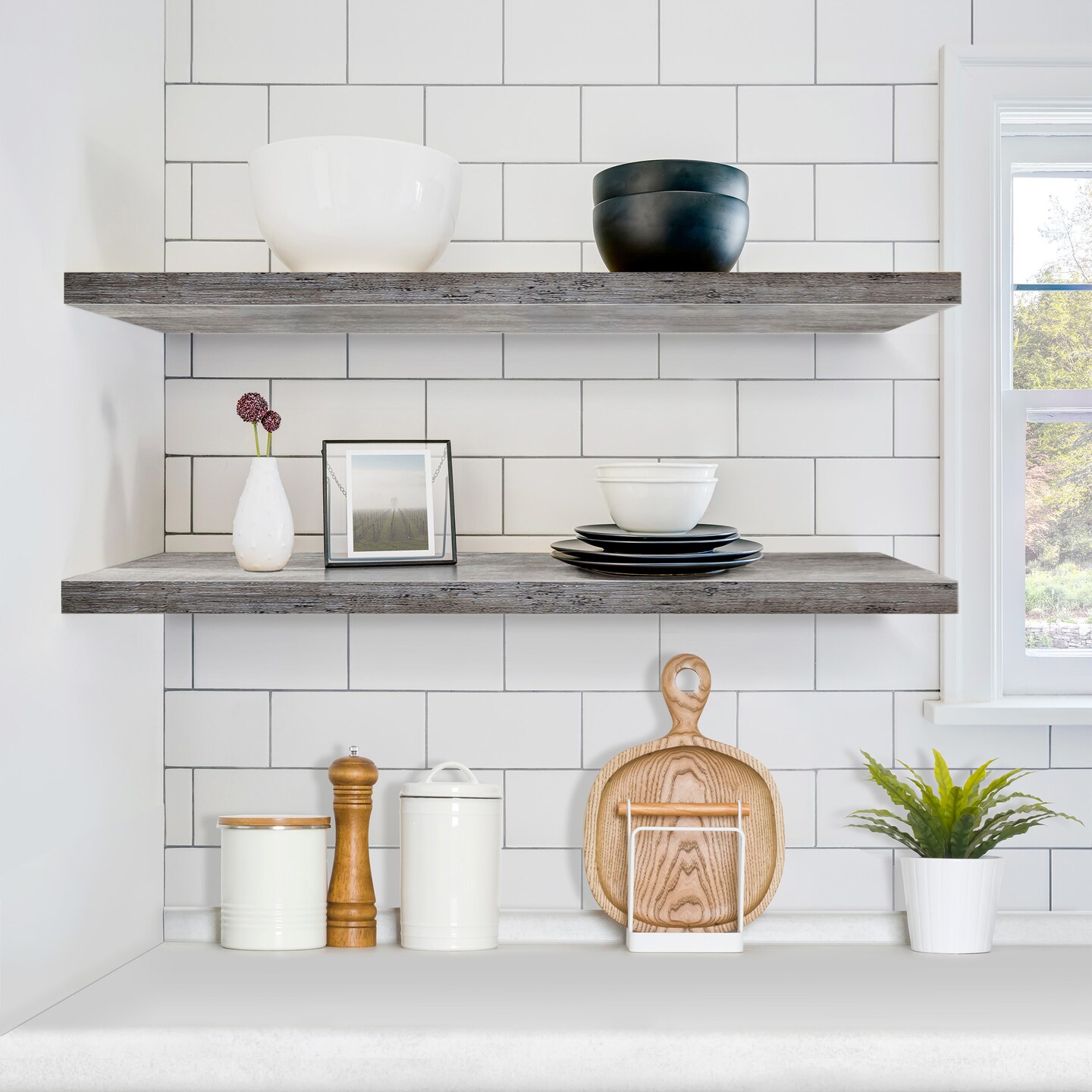 Sorbus Floating Shelves for Wall - 2 Long Floating Shelves for Bedroom, Kitchen, Living Room, Bathroom Shelves, Home Decor, Farmhouse - 35 x 9 Inch Wall Mounted Floating Shelves for Wall