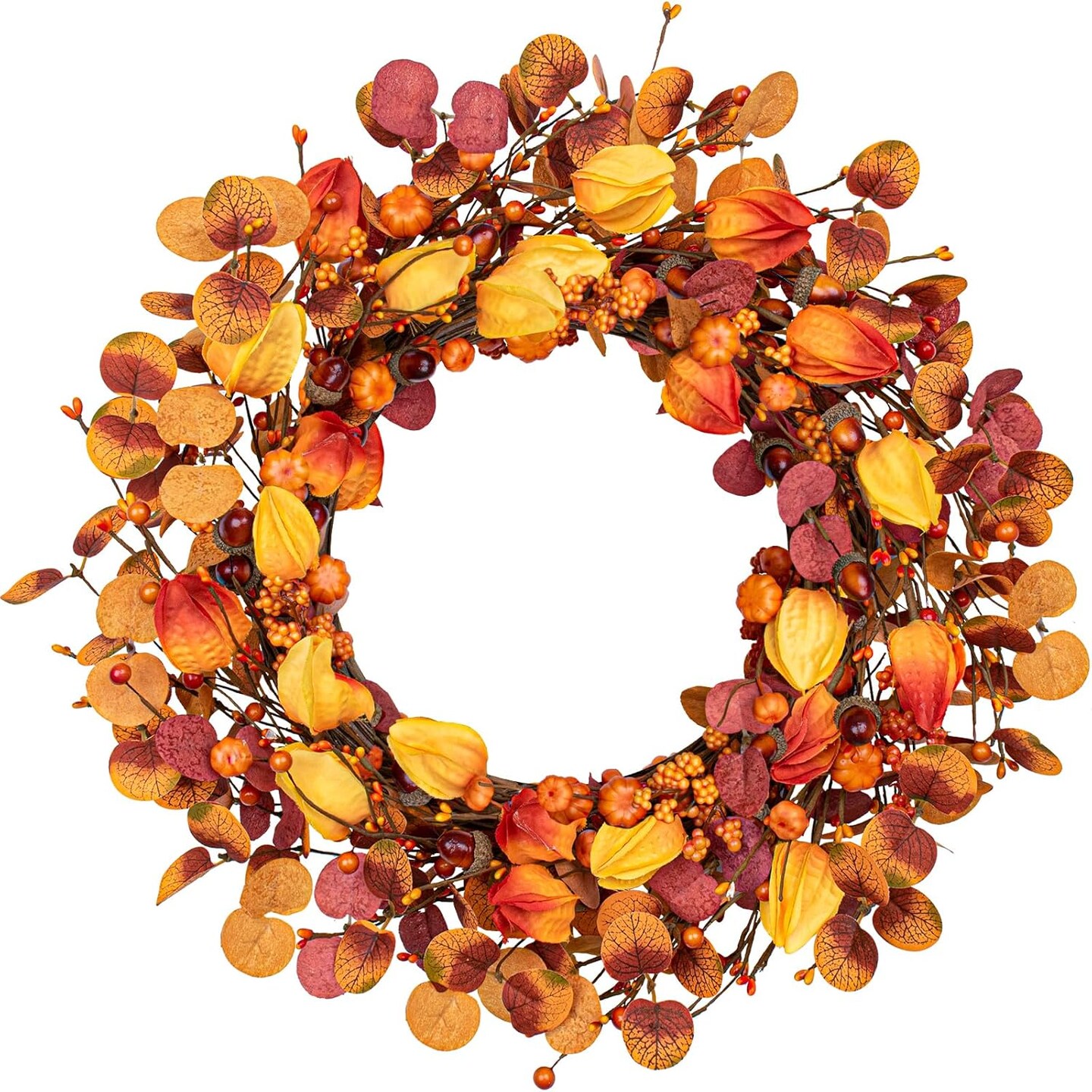 Chinese Lanterns Art Door Wreath