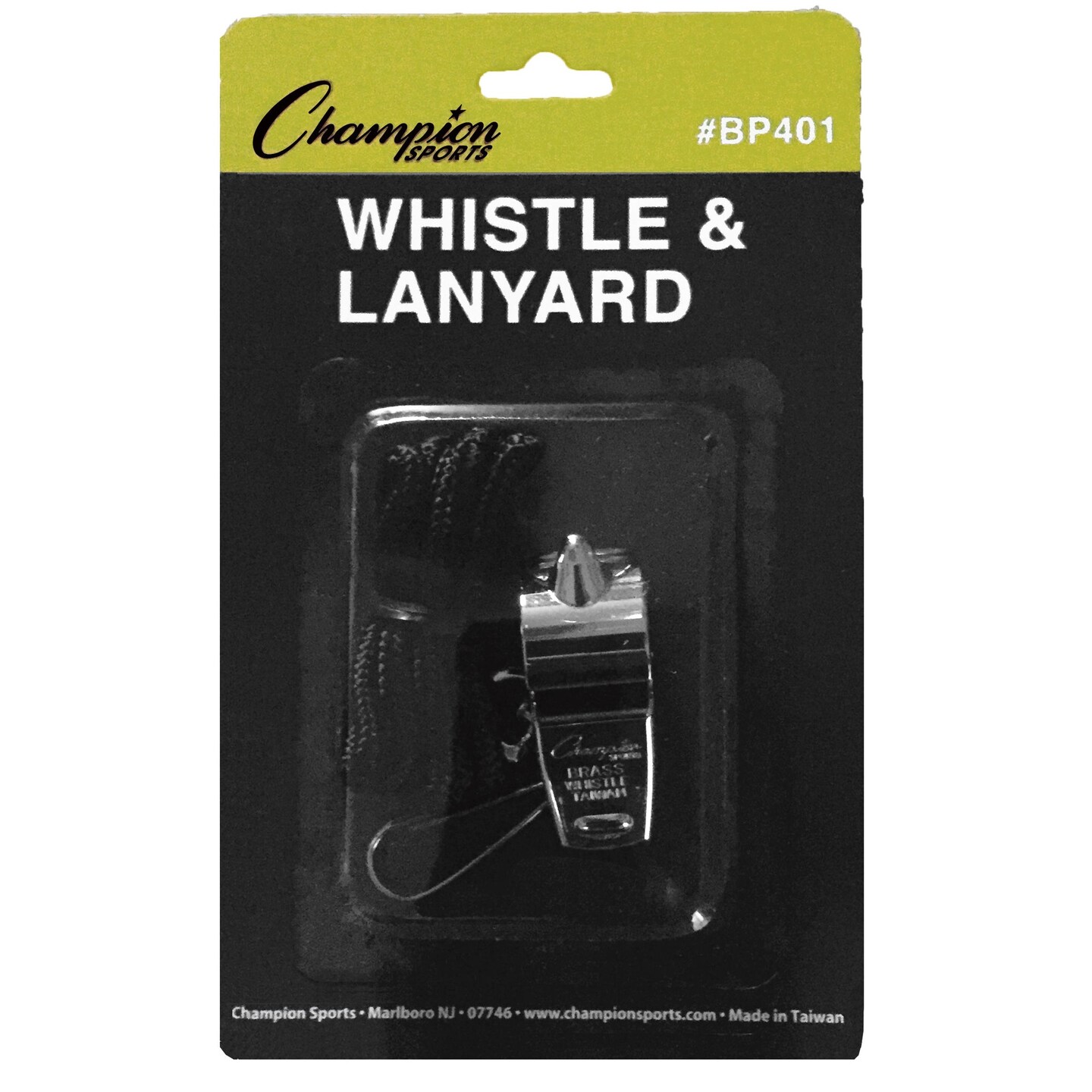 Metal Whistle &#x26; Black Lanyard Pack