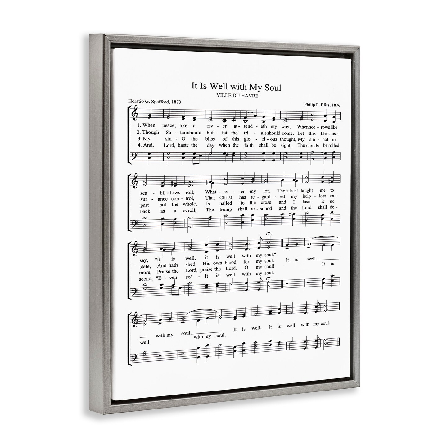 Stupell Industries Well With My Soul Sheet Music Framed Floater Canvas Wall Art