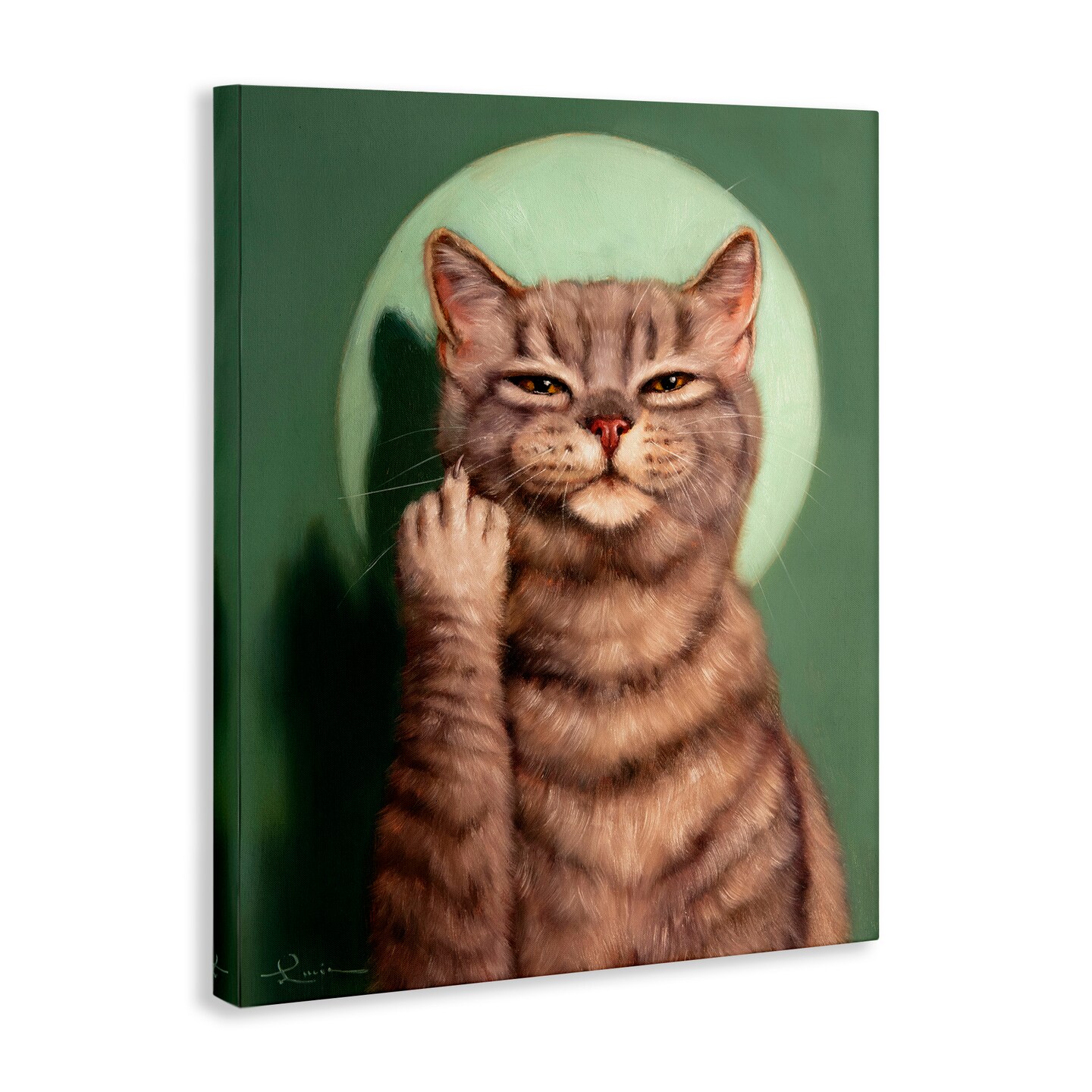Stupell Industries Cat &#x26; Middle Finger Canvas Wall Art