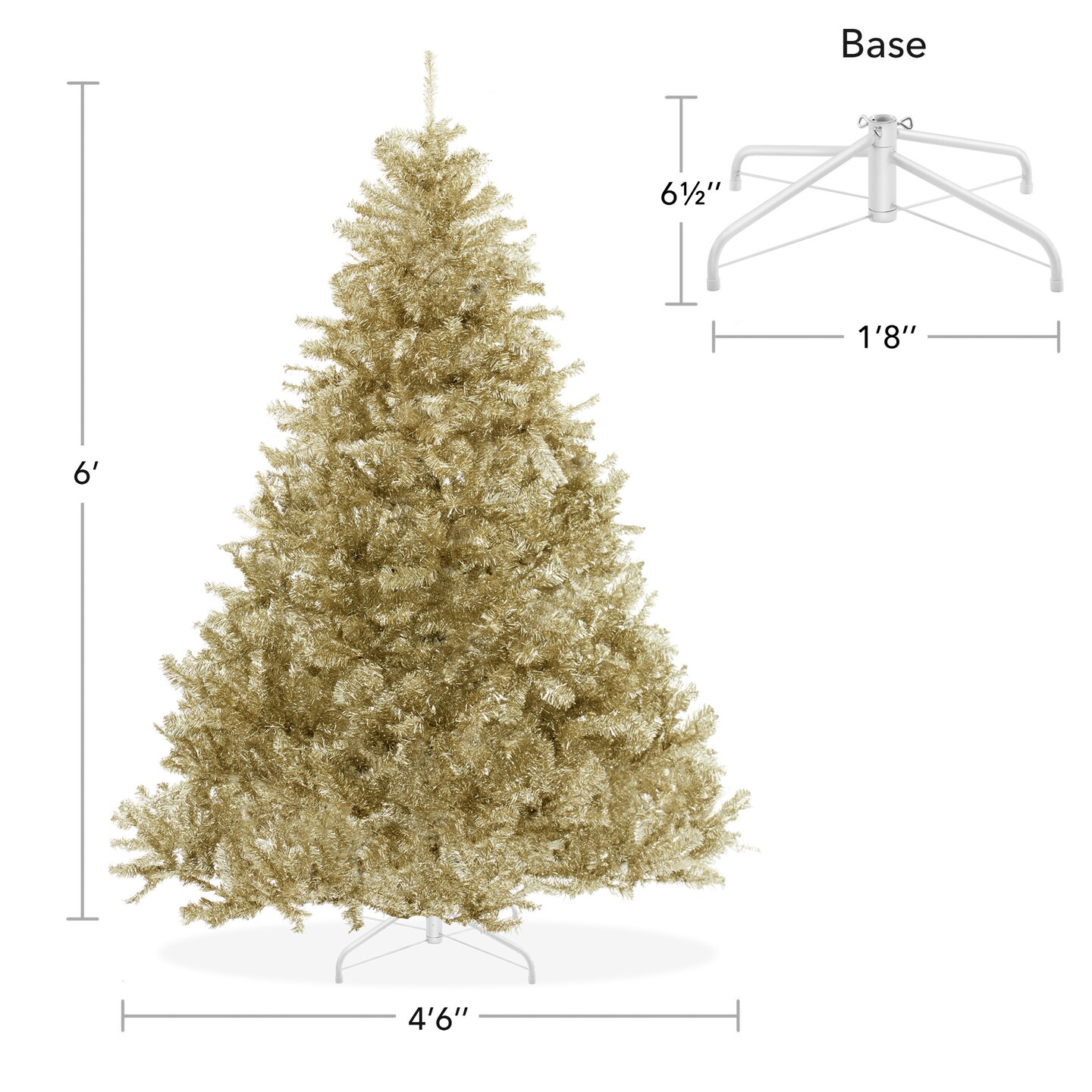 Casafield Spruce Artificial Holiday Christmas Tree&#xA0;with Sturdy Metal Stand