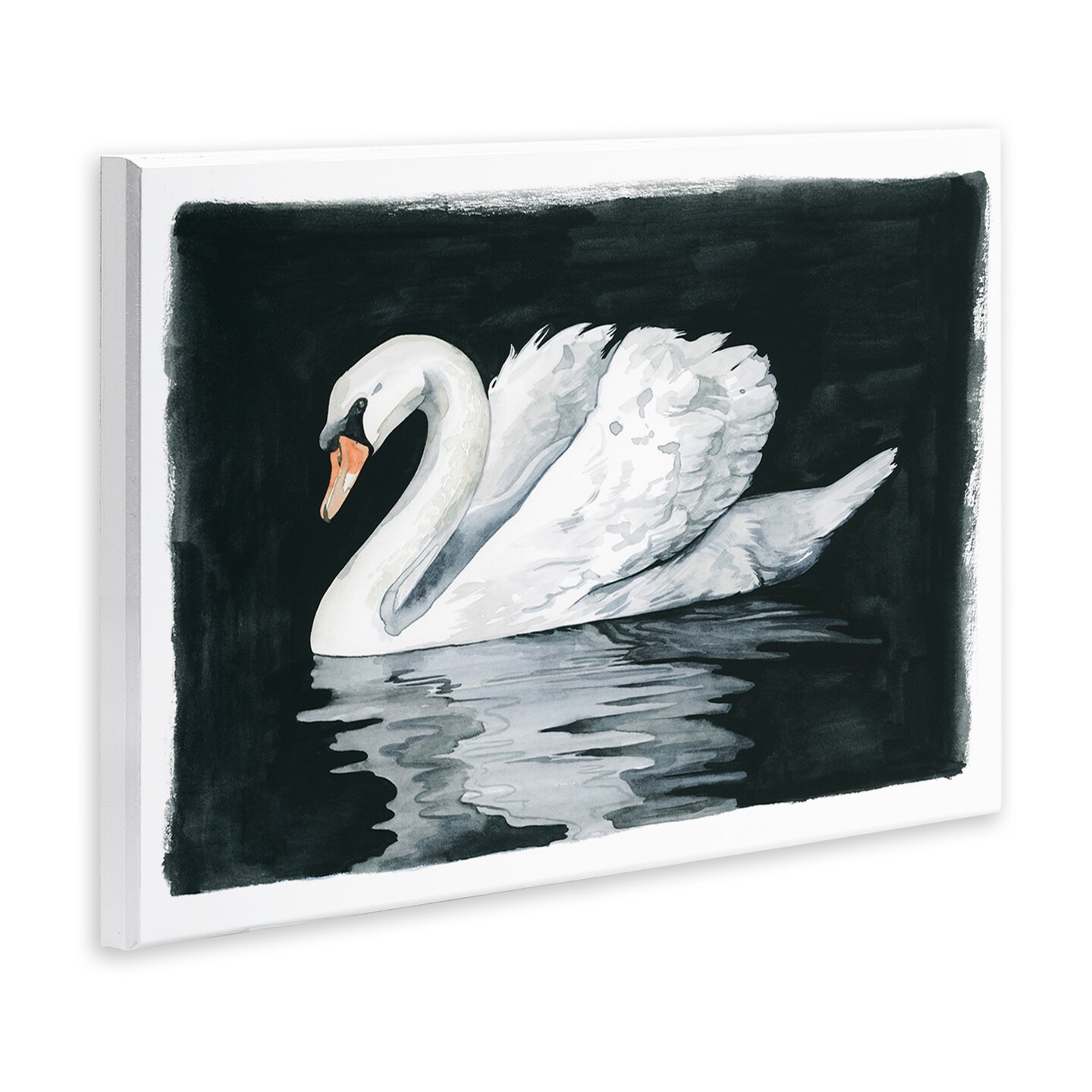 Stupell Industries Beautiful Swan Black Reflection Wall Plaque Art