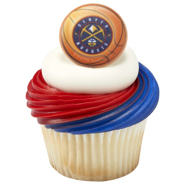 NBA Team Denver Nuggets Basketball Cupcake Rings 12ct
