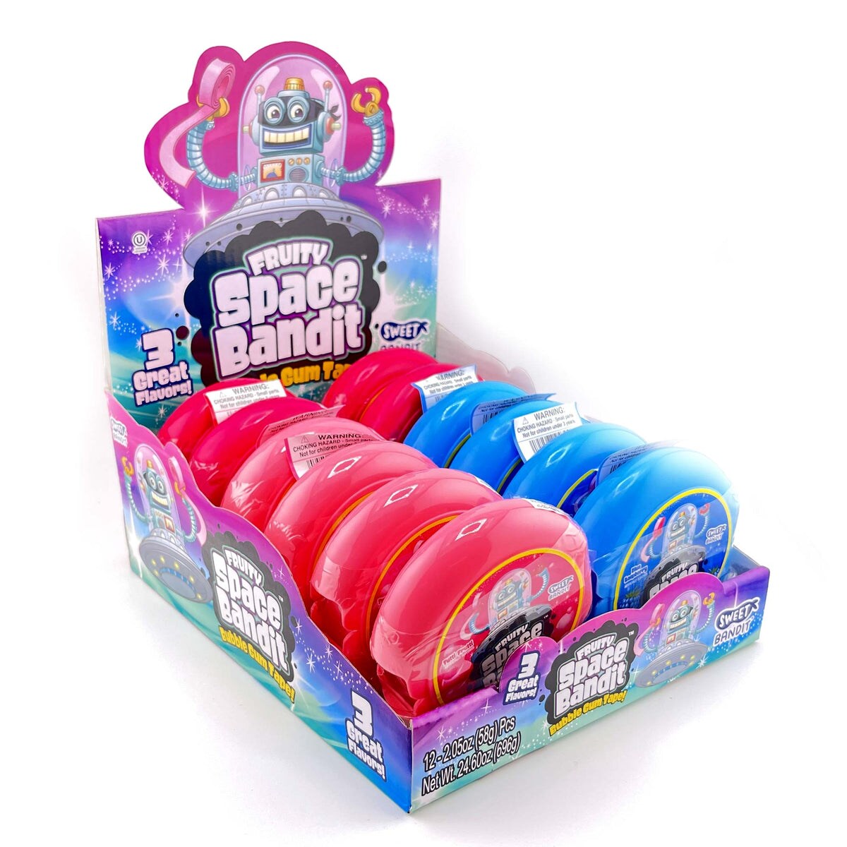 Space Bandit Bubble Tape Gum 12Ct 3 Flavor