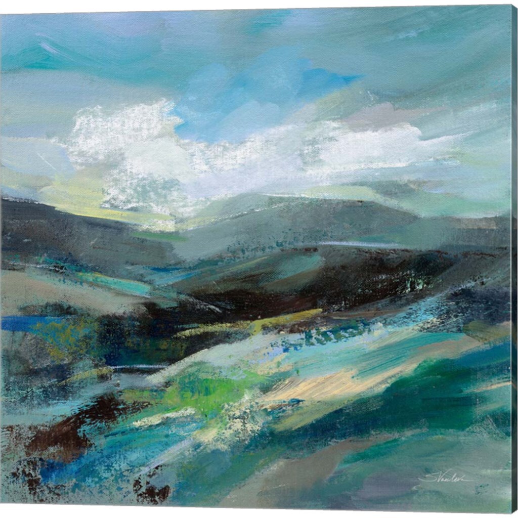 Turquoise Slopes by Silvia Vassileva 14&#x22; x 14&#x22; Canvas Wall Art (Set of 2)