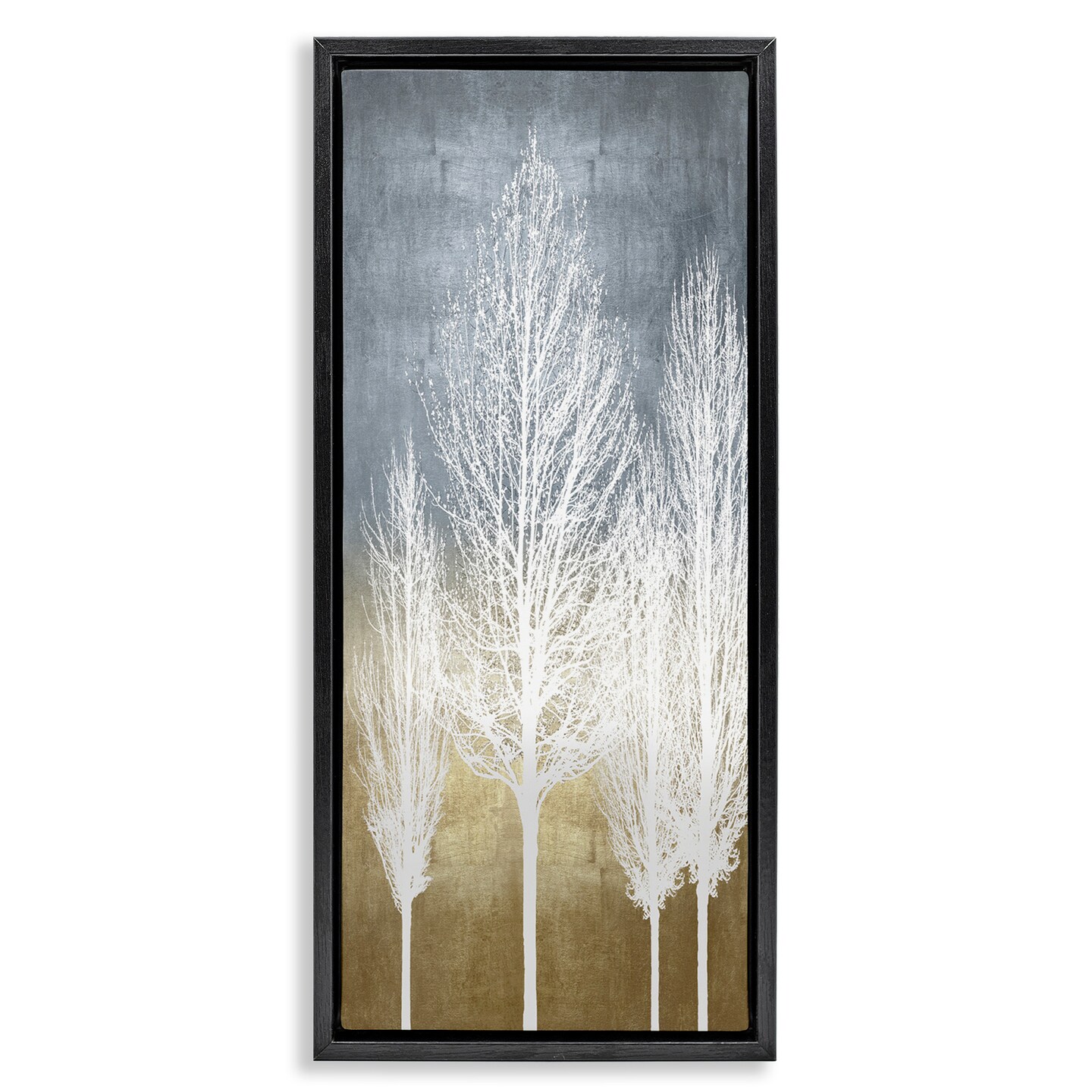 Stupell Industries Tall Tree Silhouettes Abstraction Framed Floater Canvas Wall Art