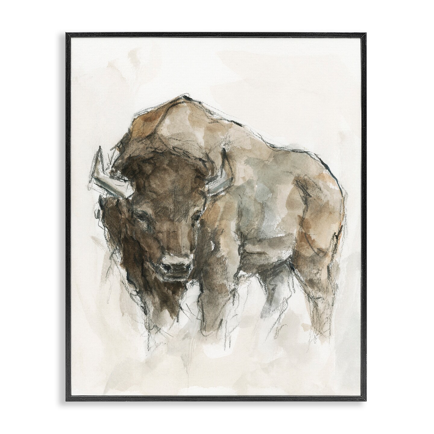 Stupell Industries Western American Buffalo Framed Giclee Art