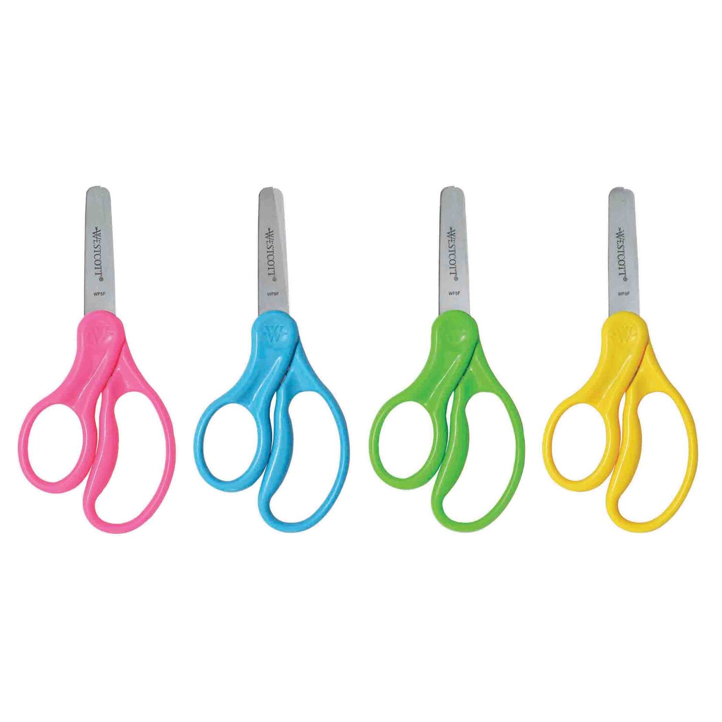 School Kumfy Grip Left-Handed Kids Scissors, 5&#x22; Blunt, Assorted Colors