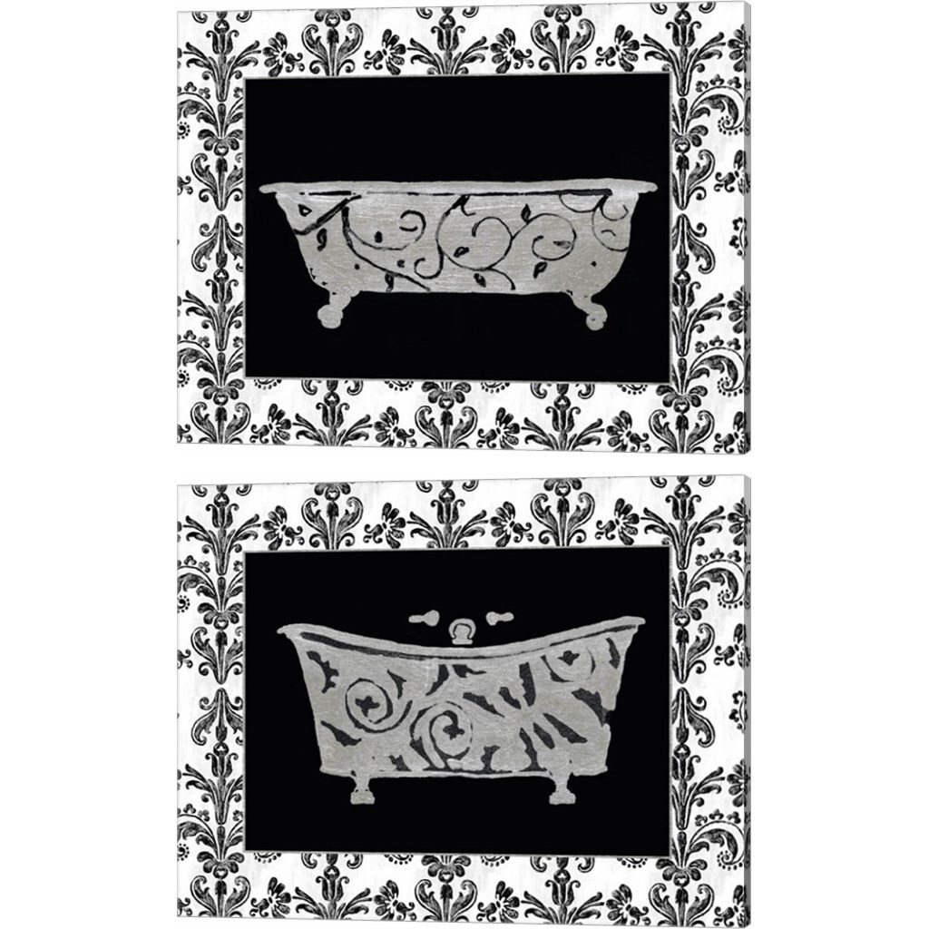 Paris Hotel Tub by Susan Eby Glass 15" x 12" Canvas Wall Art (Set of 2)