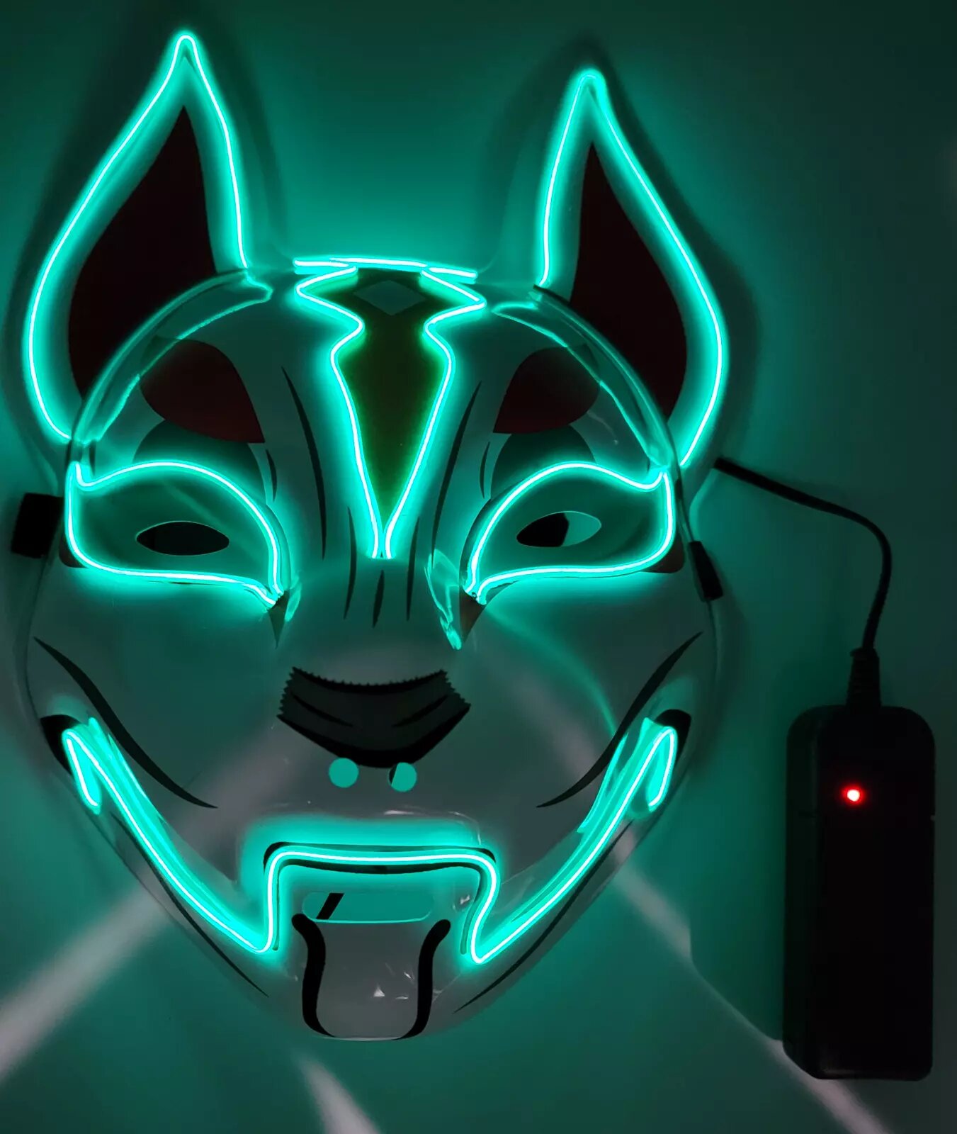 Kitcheniva Halloween Clubbing Light Up Kitsune Fox LED Mask