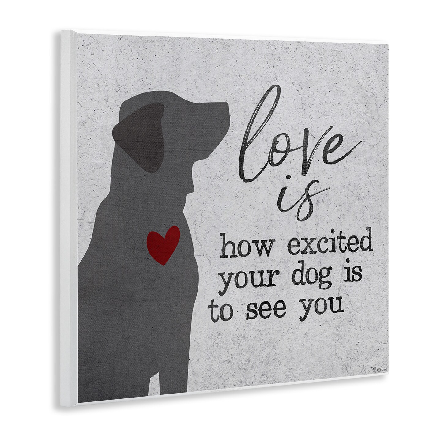 Stupell Industries Love Is Excited Dog Pet Phrase Wall Plaque Art