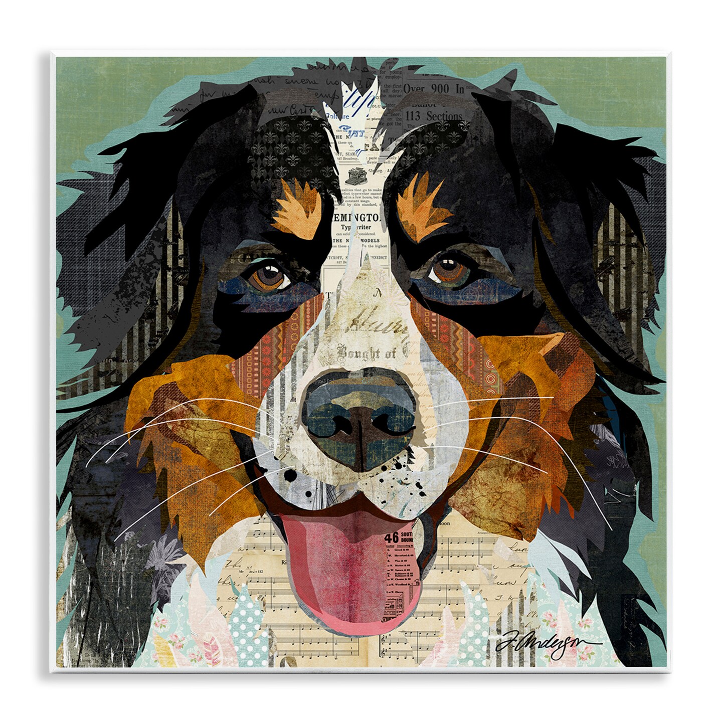 Stupell Industries Bernese Mountain Dog Collage Wall Plaque Art