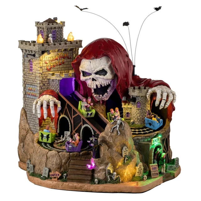 LEMAX Spookytown News - Scheletro In Bicicletta, Miniatura In Poliresina, Collezionabile 8,9 Cm, Non Giocattolo