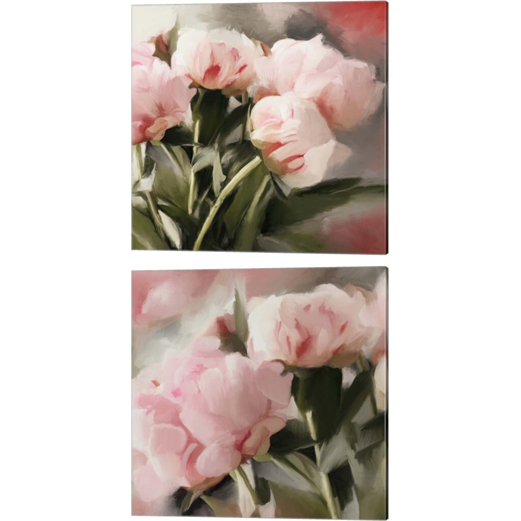 Floral Arrangement by Dan Meneely 14" x 14" Canvas Wall Art (Set of 2)