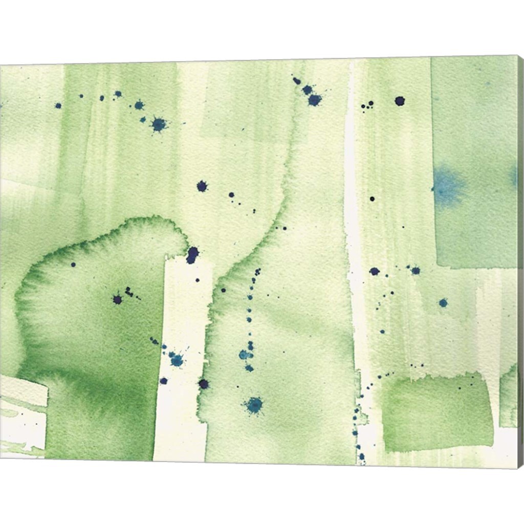 Abstract Green Watercolor by Summer Tali Hilty 15" x 12" Canvas Wall Art (Set of 2)