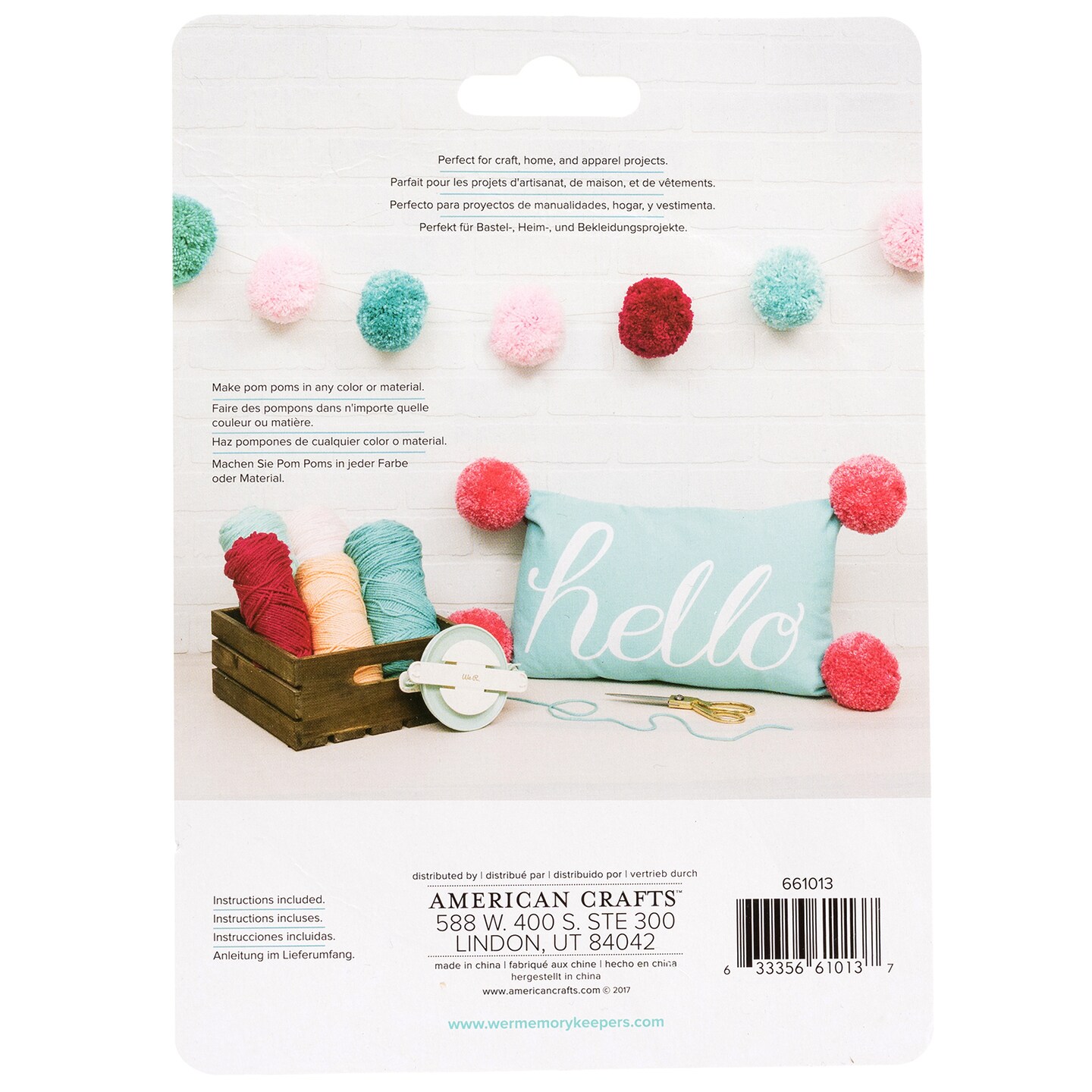 We R Memory Keepers Jumbo Pom Pom Maker - Makes 4.5" Pom Pom 661013 by American Crafts