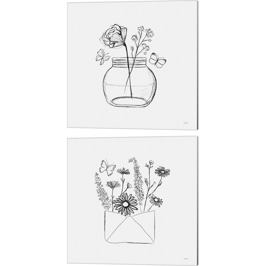 Among Wildflowers by Leah York 14&#x22; x 14&#x22; Canvas Wall Art (Set of 2)