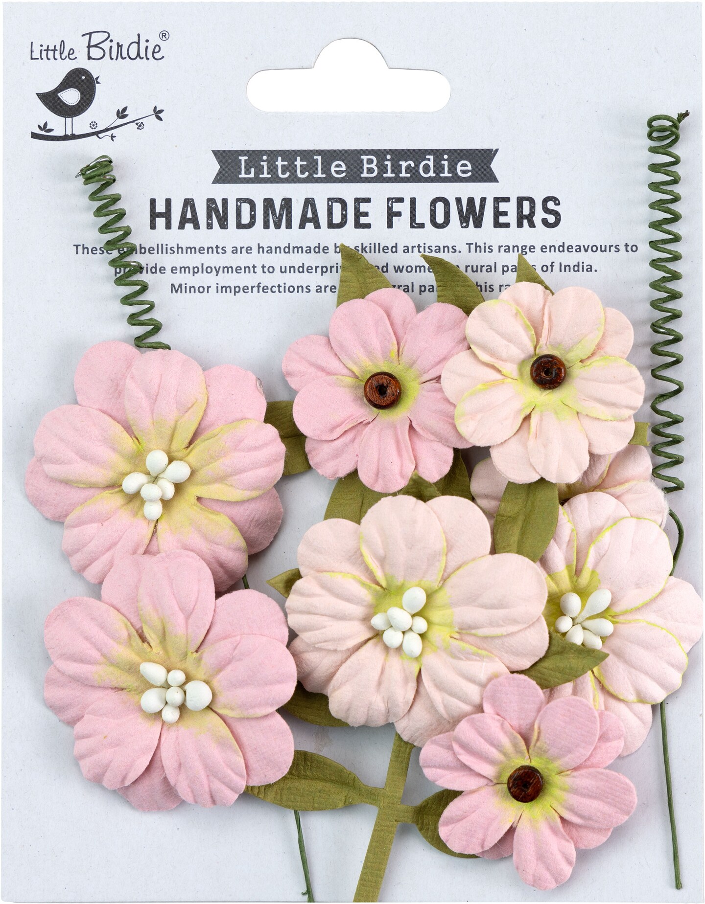 Little Birdie Fiorella Paper Flowers 12/Pkg