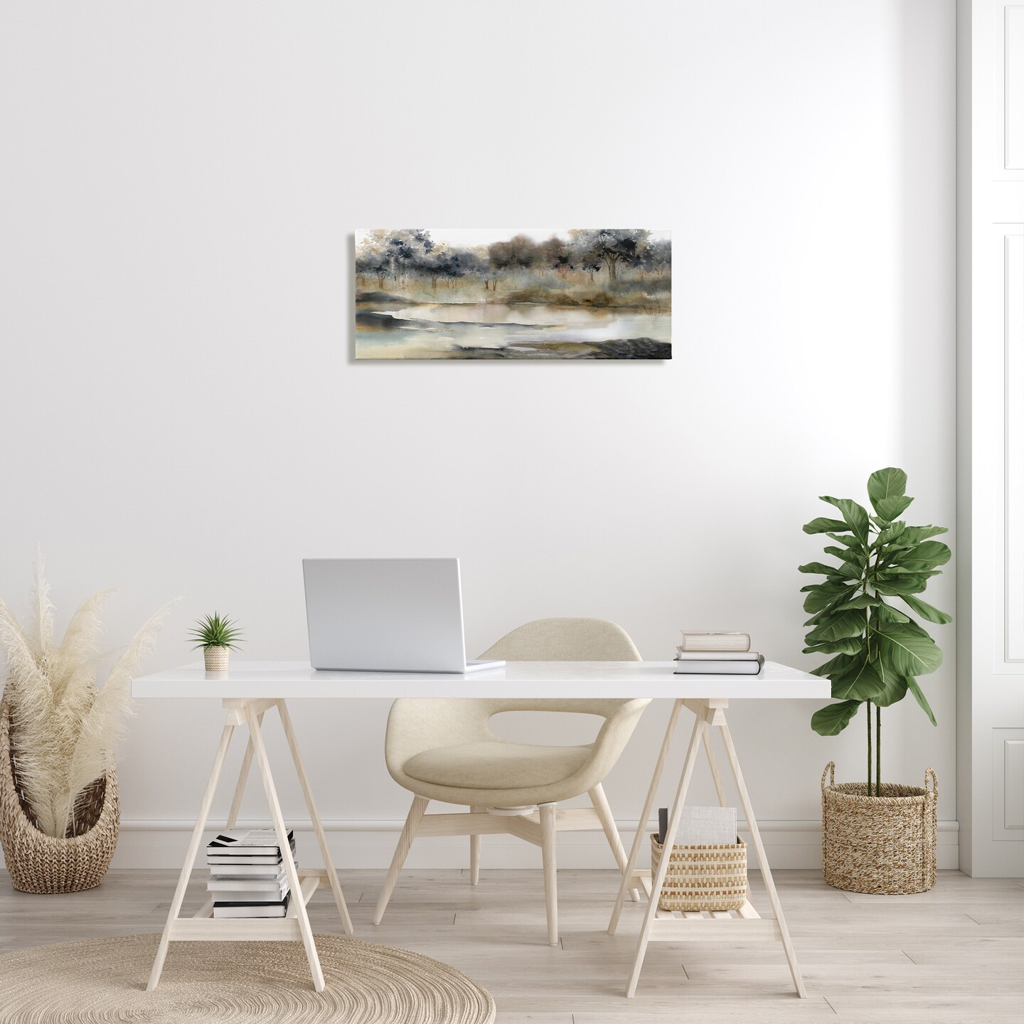 Stupell Industries Trees By Lakeside Landscape Canvas Wall Art