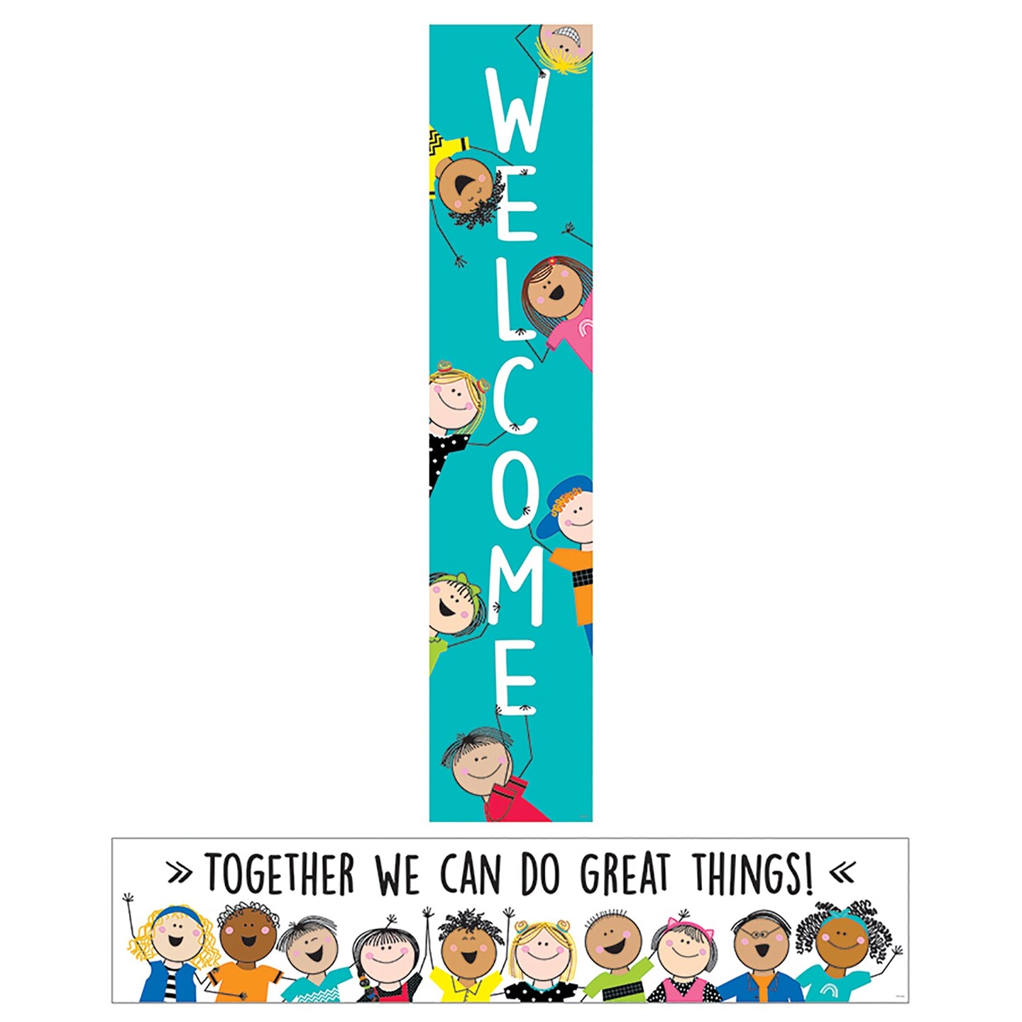 Stick Kids Double-Sided Welcome Banner, 39&#x22; x 8&#x22;