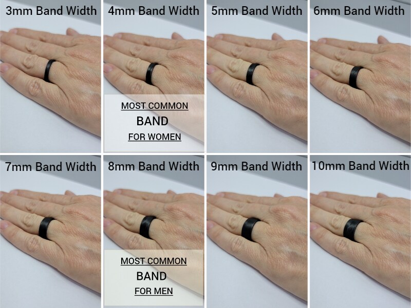 Men's or Women's Full Carbon Fiber Faceted Ring, Durable, Waterproof, Black Band, Sizes 4-16, Custom Ba product 5
