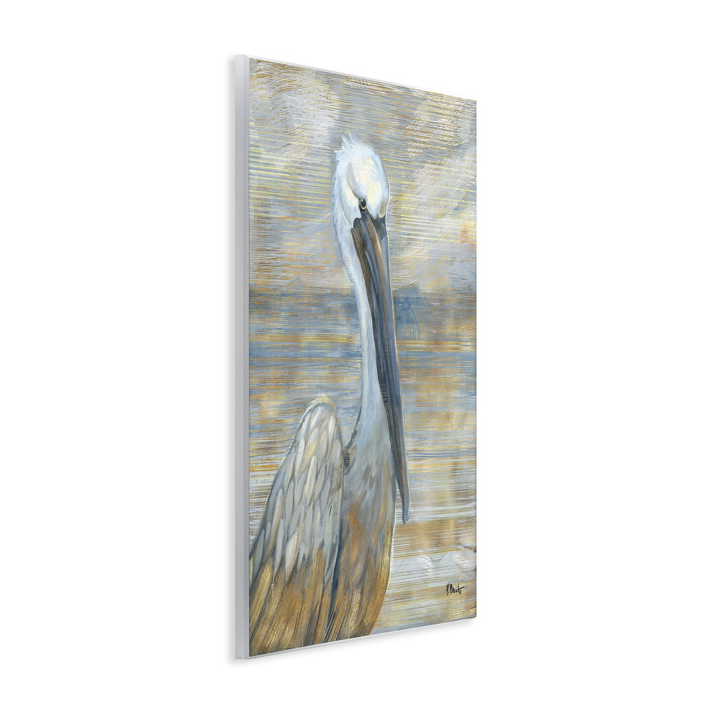 Stupell Industries Coastal Pelican Bird Abstract Portrait Wall Plaque Art