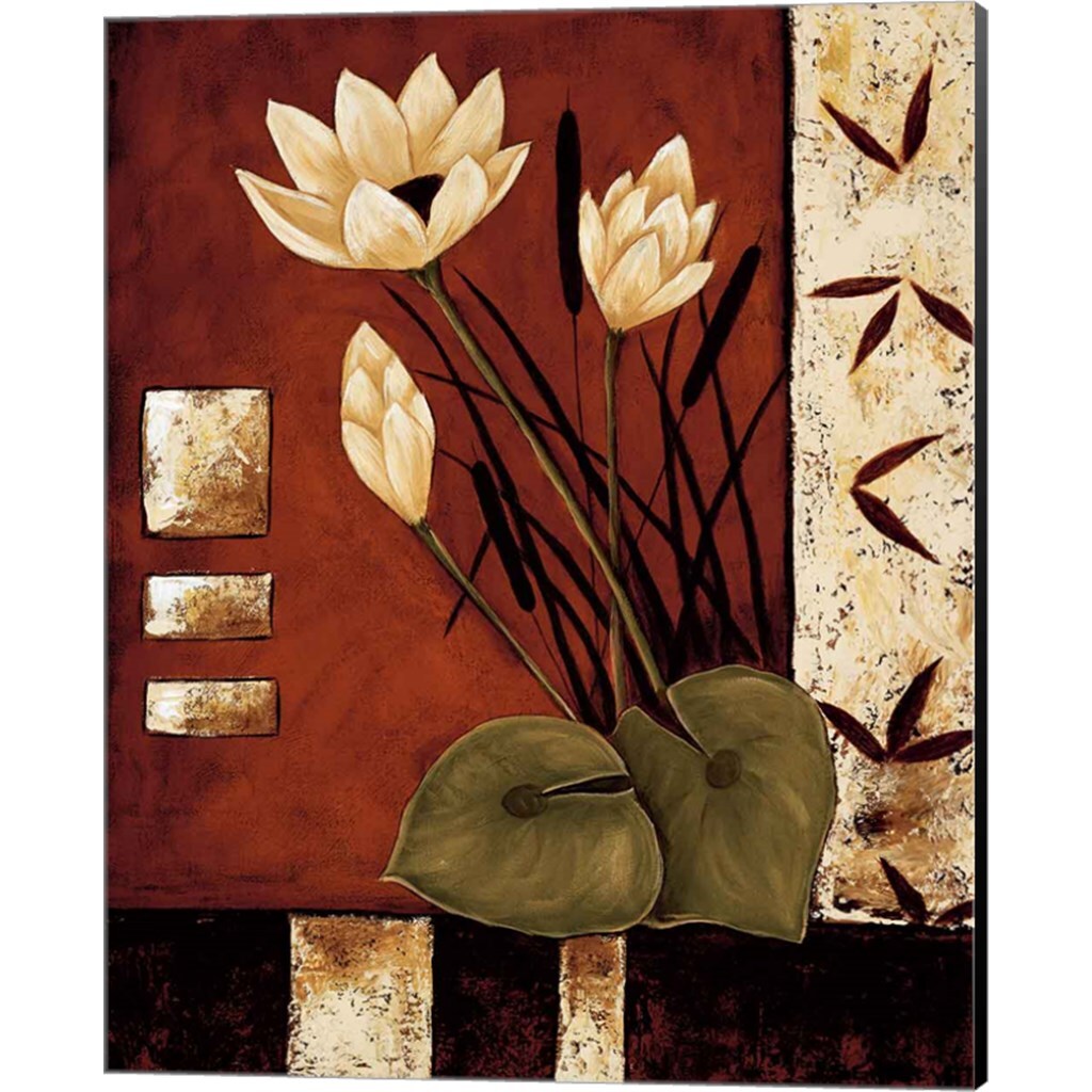 Lotus Silhouette by Krista Sewell 12&#x22; x 15&#x22; Canvas Wall Art (Set of 2)