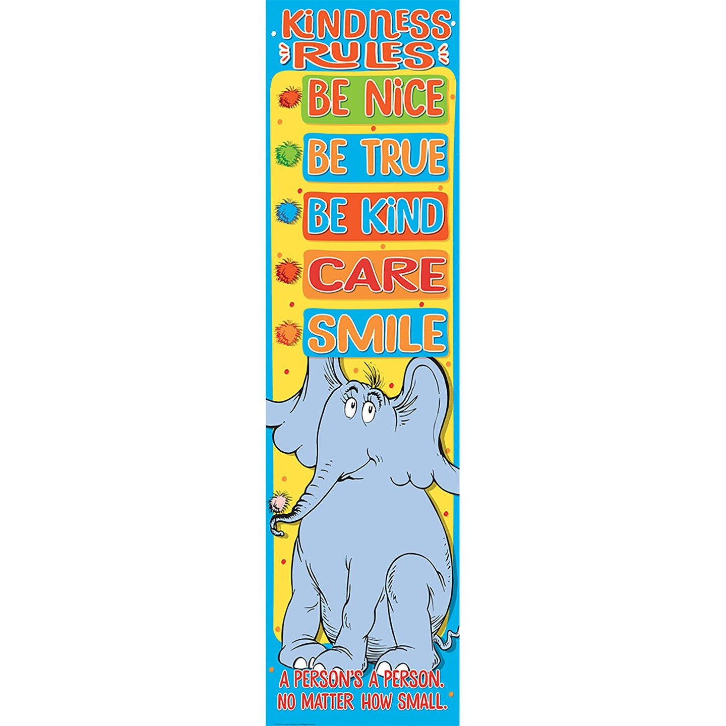 Horton Kindness - Kindness Rules Vertical Banner, 12&#x22; x 45&#x22;