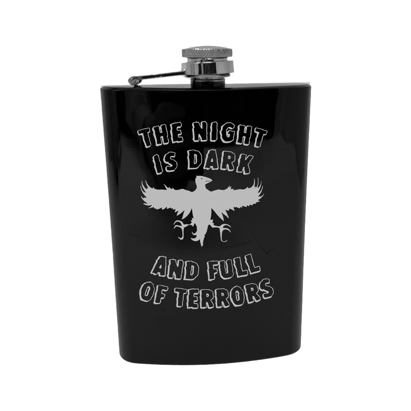 8oz The Night is Dark and Full of Terrors Stainless Steel Flask 8oz The Night is Dark and Full of Terrors Stainless Steel Flask