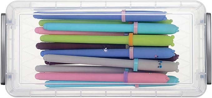 Large Capacity Pencil Box, Office Supplies Storage Organizer Box, Brush Painting Pencils Storage Box Watercolor Pen Container Drawing Tools (Pack of 6 Clear)