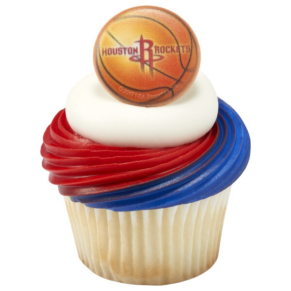 NBA Team Houston Rockets Basketball Cupcake Rings 12ct