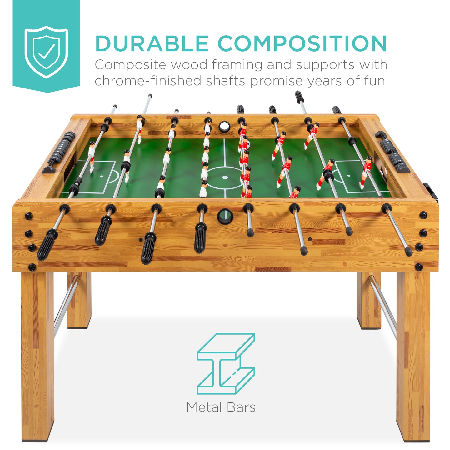 Best Choice Products 48in Competition Sized Foosball Table for Home, Game Room w/ 2 Balls, 2 Cup Holders
