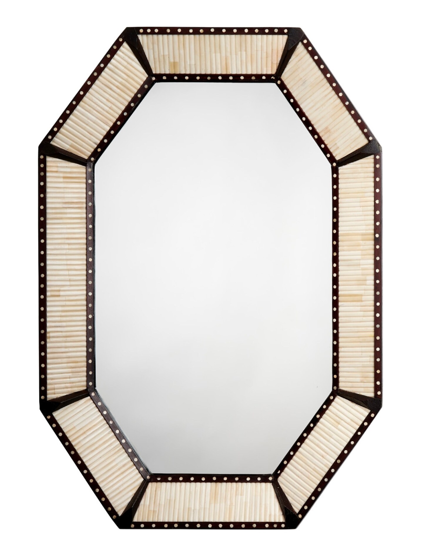 Jamie Young Company Hand-Crafted Camel Bone Framed Octagonal Wall Mirror - 38&#x22;