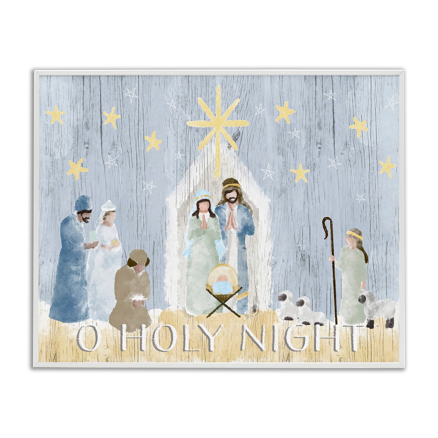 Stupell Industries Nativity Barn Stable Scene Framed Giclee Art