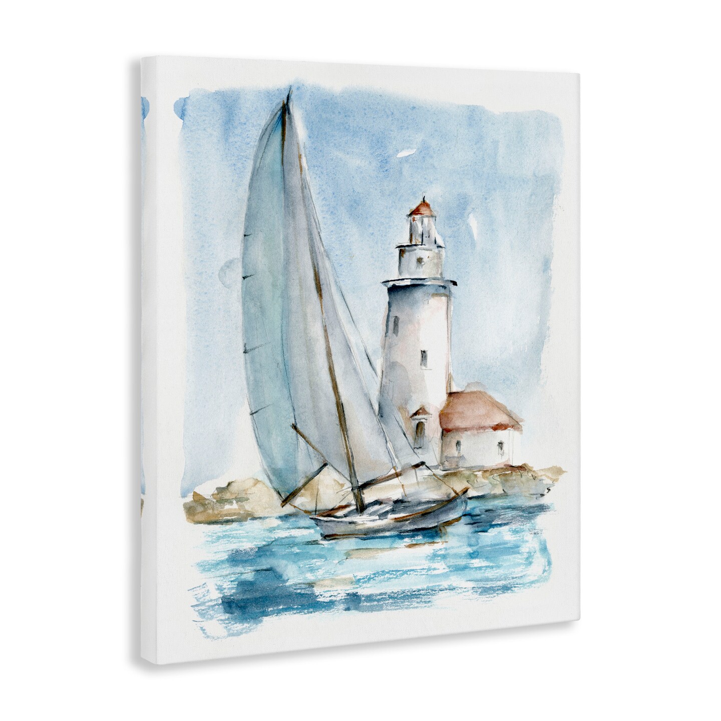 Stupell Industries Nautical Sailboat & Lighthouse Canvas Wall Art