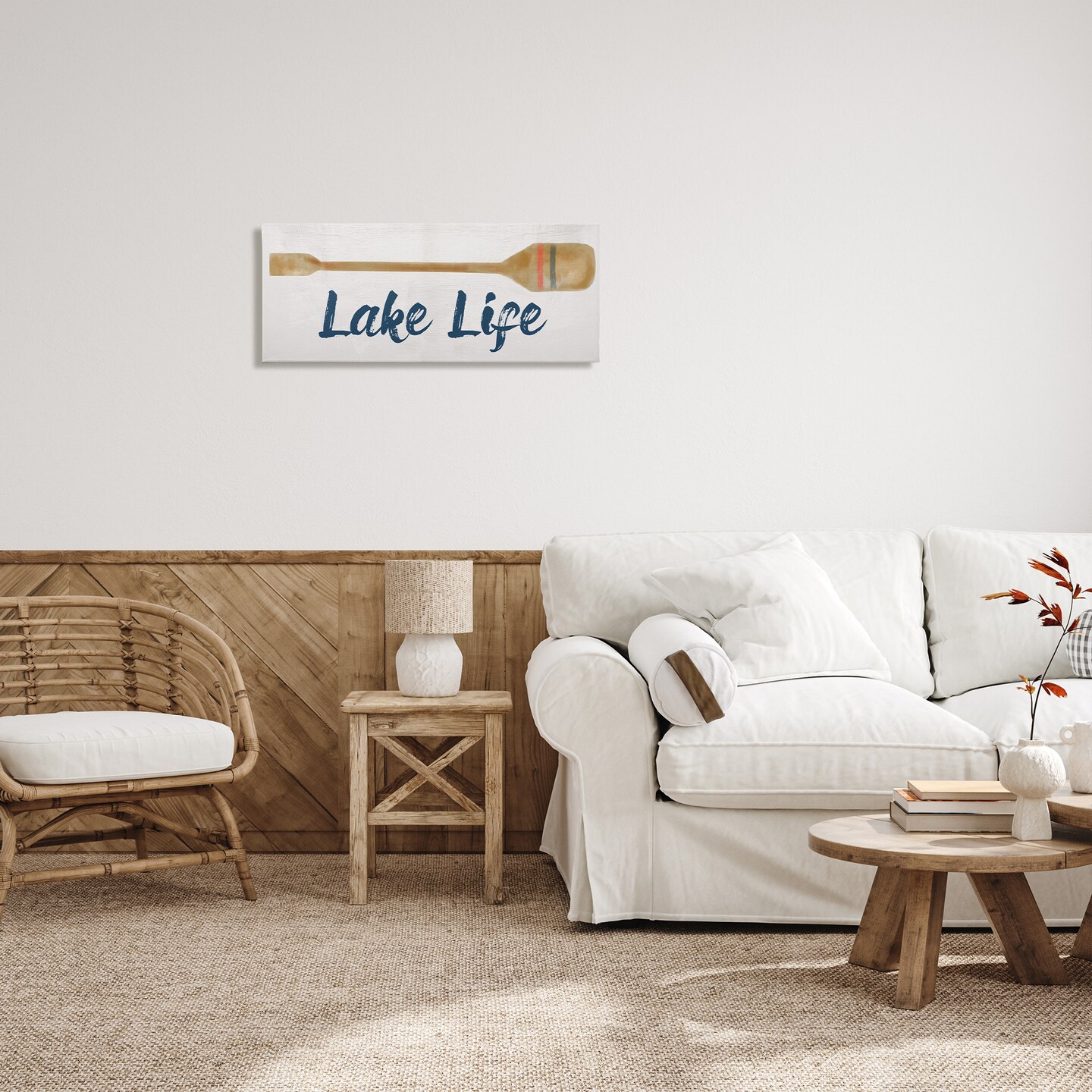 Stupell Industries Lake Life Boat Oar Canvas Wall Art