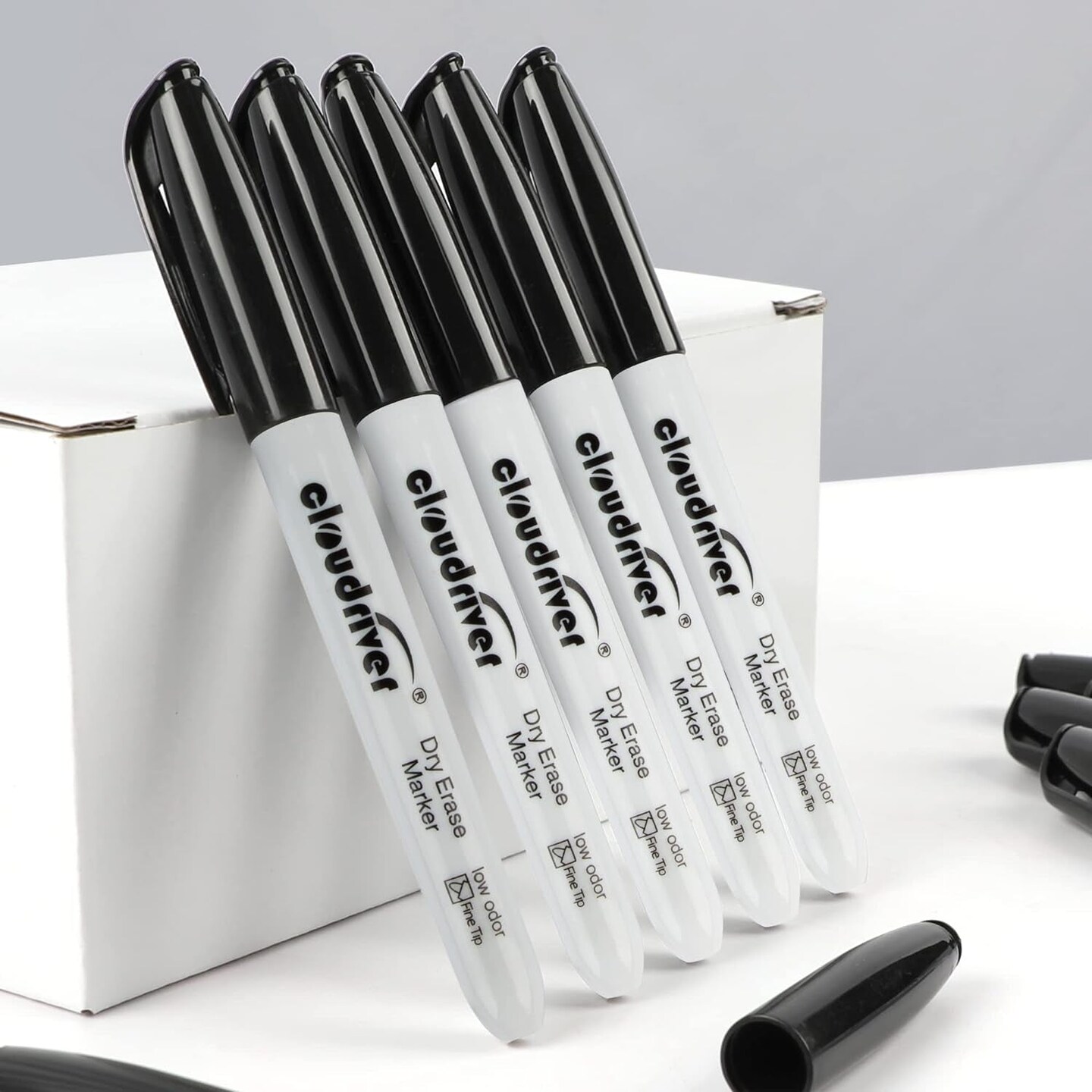 Dry Erase Markers 128 Pack, Black Whiteboard Markers, Fine Tip, Low Odor, Bulk Dry Erase Marker for Office, Home and School Supplies