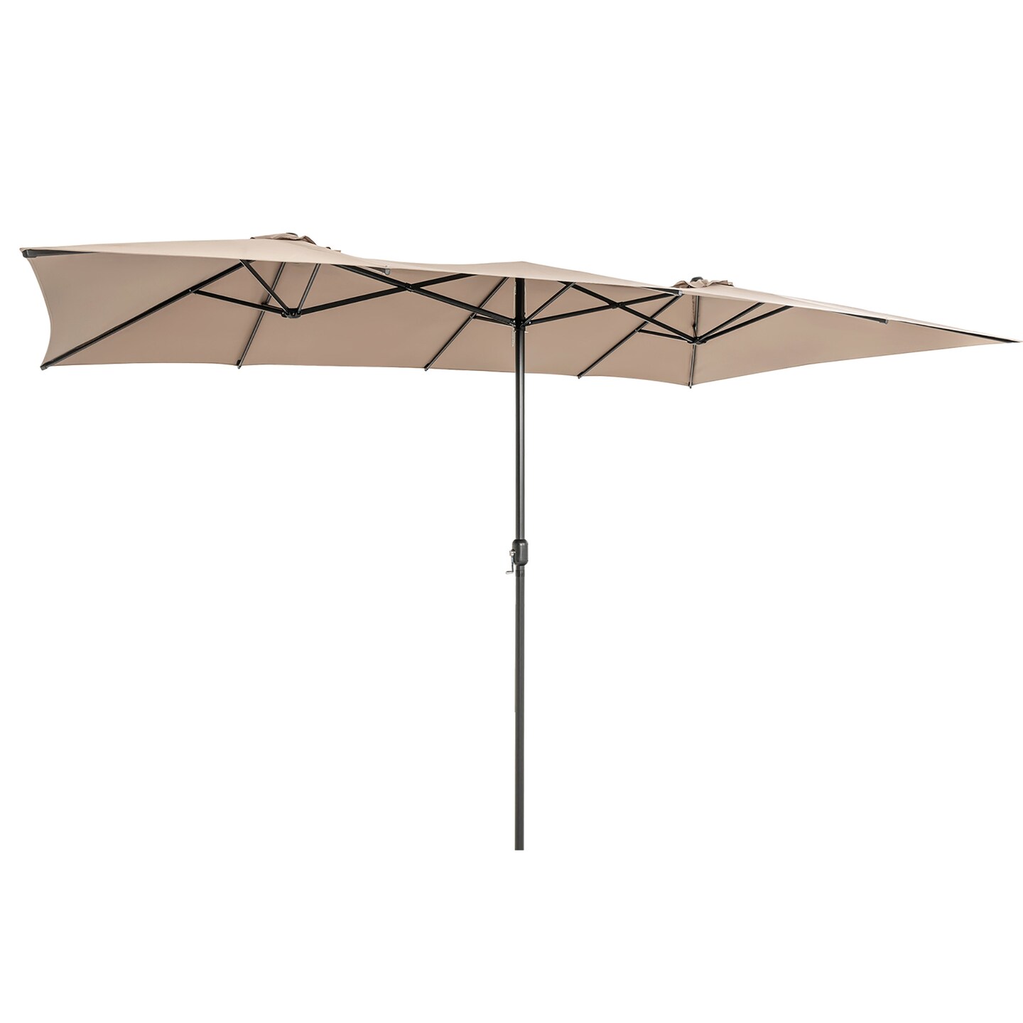 Costway 15FT Double-Sided Patio Market Umbrella Large Crank Handle Vented Outdoor Twin