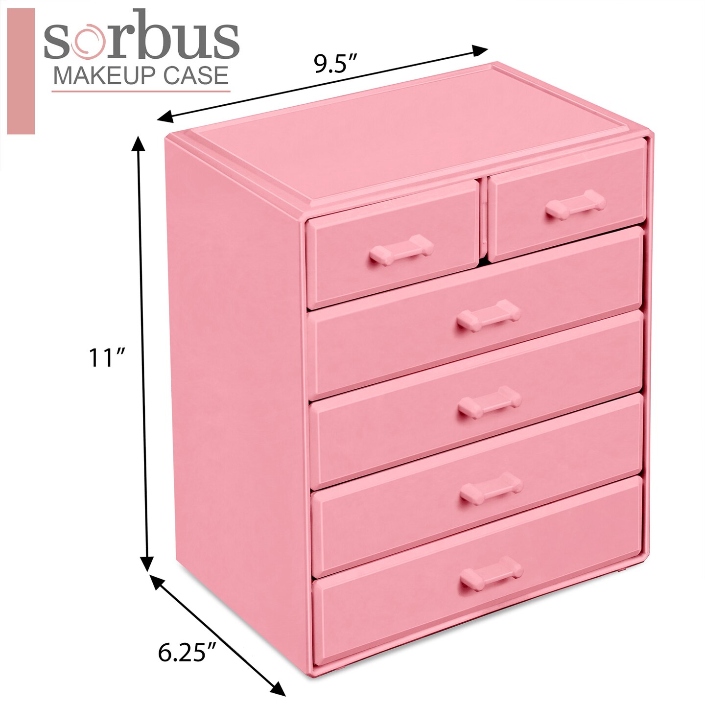 Sorbus Acrylic Makeup Organizer - Organization and Storage Case for Cosmetics, Skin Care, Make Up, & Jewelry with 4 Large, 2 Small Drawers