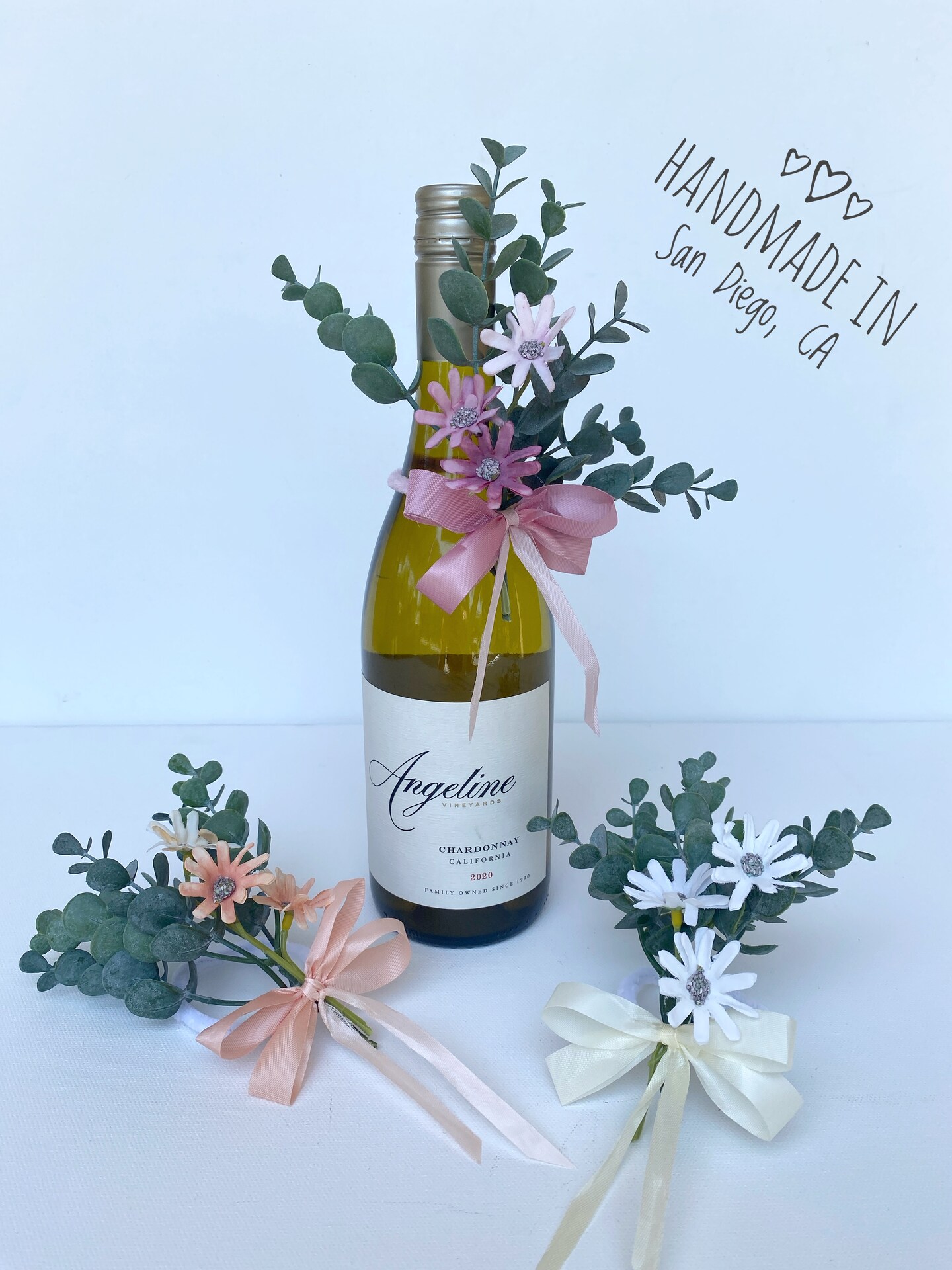 Wine Lover Gift, Faux Flower Arrangement For Wine Bottle, Wine Centerpiece, Champagne Bottle Bouquet, Wine Bottle Bouquet, Wine Bottle Decor product 2