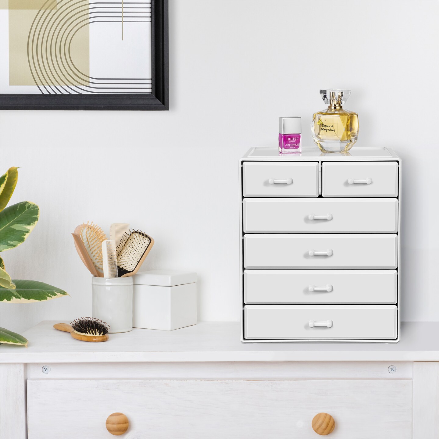 Sorbus Acrylic Makeup Organizer - Organization and Storage Case for Cosmetics, Skin Care, Make Up, & Jewelry with 4 Large, 2 Small Drawers